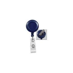  Blue Round Badge Reel and Swivel Clip 25pk Blue Office 
