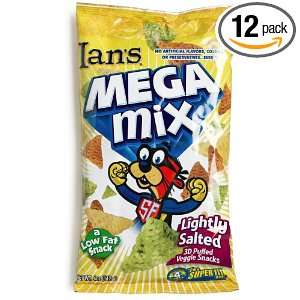Ians Natural Foods Mega Mix, Lightly Salted, 4 Ounce Bags (Pack of 12 
