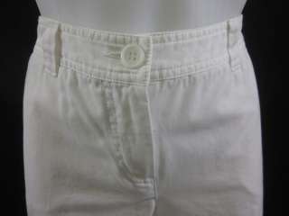 TRINA TURK White Cotton Wide Leg Cropped Pants Size 6  