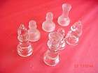 CRYSTL GLAS CHESS PIECE CLEAR FROST DISPLAY QUEEN ROOK KNIGHT BISHOP 