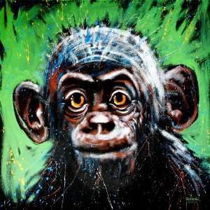  Splash Animals® Bonobo   Gallery Wrapped Print on Canvas 