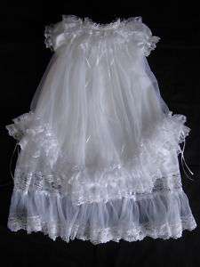 Infant Girls Tricot Christening Gown / Blessing Dress  
