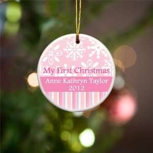  Wedding Favors Pink My First Christmas Ornament 