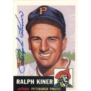  Ralph Kiner Autographed/Hand Signed 1992 / 1953 Topps 