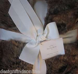 POTTERY BARN FROSTED TAUPE FAUX FUR THROW  