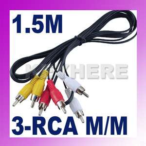 Jack to 3 RCA Audio Video AV Composite Adapter Cable  