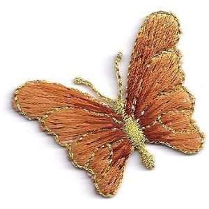 BUY 1 GET 1 OF SAME FREE/Butterfly Copper w/Gold Metallic(Med) Iron On 