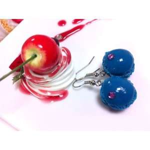 Macaron earrings Turquoise purple/adorable fake dessert and food items 