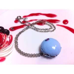 Macaron necklace light blue/Adorable fake dessert and food items/Tokyo 
