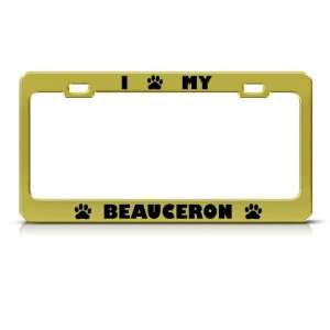  Beauceron Dog Gold Animal Metal license plate frame Tag 