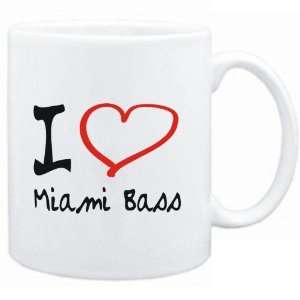  Mug White  I LOVE Miami Bass  Music