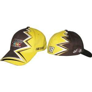 18 Kyle Busch M&M Yellow/Brown Zig Zag Flex Fit Mens Hat 92718 