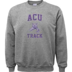   Grey Varsity Washed Track Arch Crewneck Sweatshirt