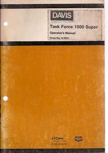 Case Davis Task Force 1000 Trencher Operators Manual  