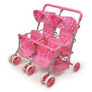    Quad Deluxe Doll Stroller   Pink With Polka Dots Toys & Games