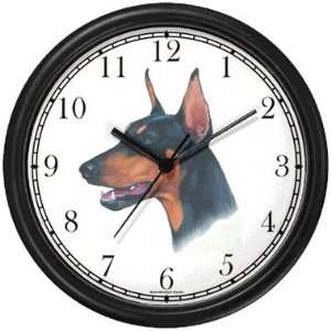 Doberman Pinscher JP Dog Wall Clock by WatchBuddy Timepieces (Slate 