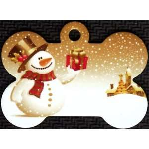  Snowman with Present Pet Tags Direct Id Tag for Dogs 
