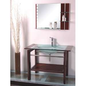Bathroom Glass Vanity Set,Mop Sink,Mirror Set 