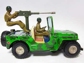   ASAKUSA Army War Tank COMBAT Jeep Truck Car Battery OP Tin Toy  