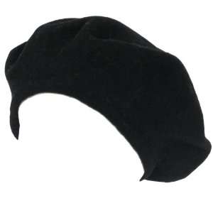 New 100% Wool French Beret TAM Beanie Slouch Hat Cap Black Medium 