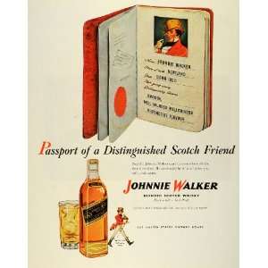   Johnnie Walker Whisky Bottle   Original Print Ad