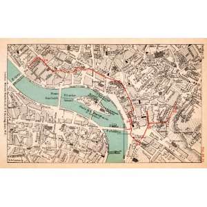   Rome Italy Hospital Tourist Route Palatino Map   Original Lithograph