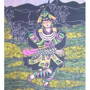 Batik Folk Art Painting 16x19 Miao Hmong Artist #436B   