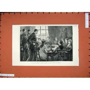  1881 Ireland Ladies Land League Meeting Men Table Art 