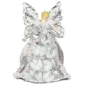 11.5 Beautiful Tree Topper Mantel Cabbage Angel   Silver A11286 