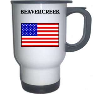  US Flag   Beavercreek, Ohio (OH) White Stainless Steel Mug 
