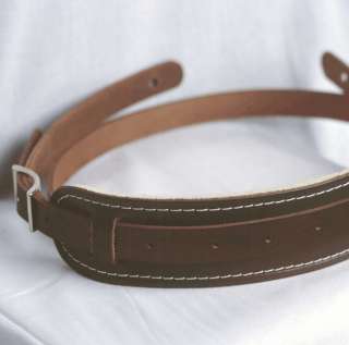 Brown Vintage Leather Guitar Strap  Standard Length 52  