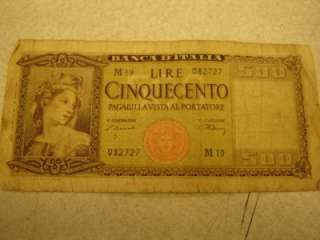 1947 Banca DItalia Lire Cinquencento  