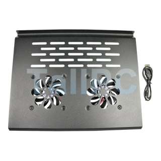 Black Laptop Notebook USB 2 Fan Cooler Cooling Pad New  