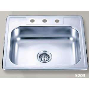  Stainless Steel Top Mount Single Bowl Kitchen Sink