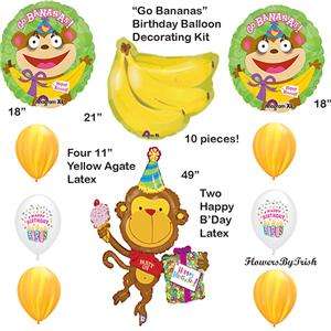MONKEY PARTY BANANAS BALLOONS Birthday Decorations Cake  