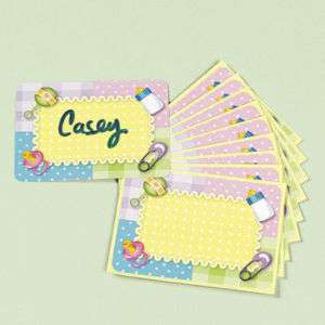 24 Pastel Baby Shower Party GUEST NAME TAGS   NEW  