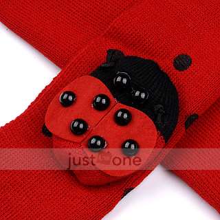 Red Cute Baby Toddler Boys Girls Ladybug Warm Beanie Hat Cap + Scarf 2 