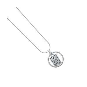 Silver Eye Chart   Silver Plated Pearl Acrylic Pendant Snake Chain 