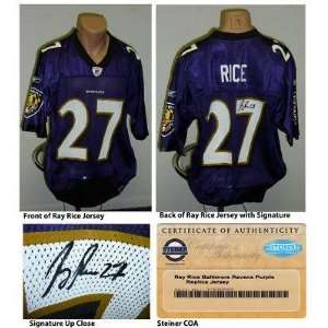 Ray Rice Autographed Uniform   Purple Steiner COA 2008 2011 