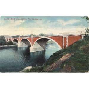   Postcard Sixth Avenue Bridge   Des Moines Iowa 