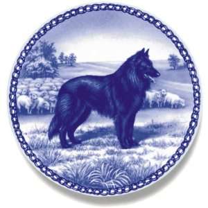  Belgian Shepherd/ Groenendael Danish Blue Porcelain Plate 