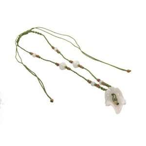  Bellflower Jade Necklace with Genuine Jade Beads Dangle in 