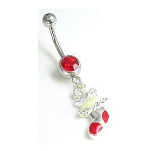 Belly Button Ring Navel Christmas Stocking Body Jewelry Dangle 14 