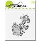 STAMPENDOUS RUBBER STAMPS CLING BAD DAY FOR FLUFFLES CAT WITH KITE 