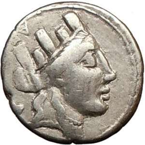 Roman Republic P. Furius Crassipes 84BC Ancient Silver Coin Roma 
