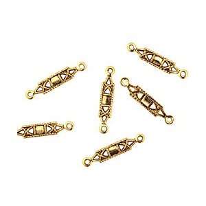  Stampt Antique Gold (plated) Hourglass Connector 18x3mm 