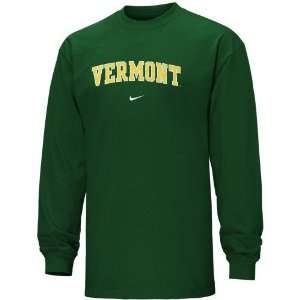  Nike Vermont Catamounts Green Vertical Arch Long Sleeve T 