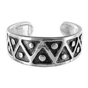  Sterling Silver Toering Oxidized 5mm Wide Toe Ring 