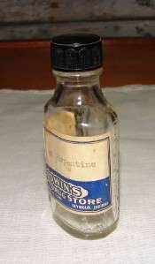 Vintage Baldwins Drugstore Turpentine Medicine Bottle  