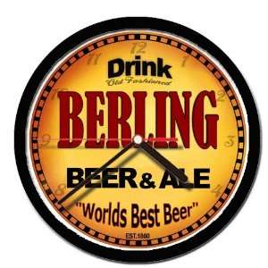  BERLING beer and ale cerveza wall clock 